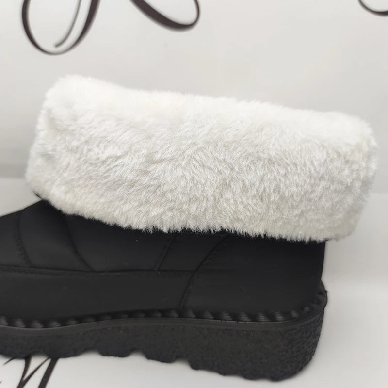 Non Slip Waterproof Snow Boots Women's Thick Plush Winter Ankle Boots Cotton Padded Shoes - The Clothing Company Sydney