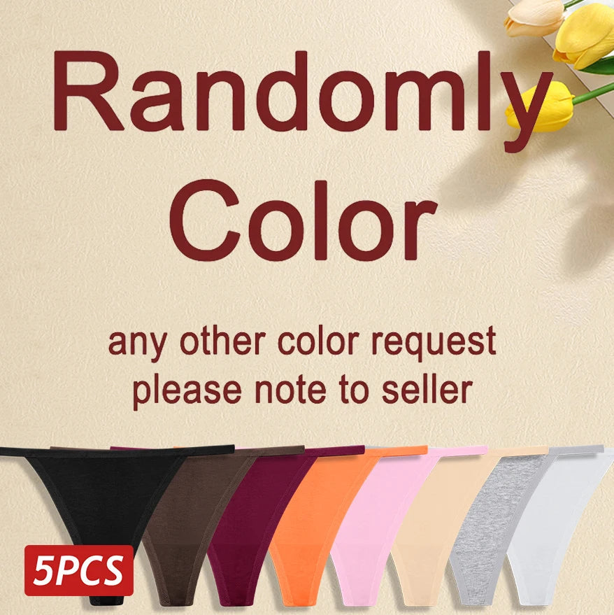 5 Pack Women's Cotton Panties Underwear Low Waist G-String Thongs Breathable Lingerie Set The Clothing Company Sydney