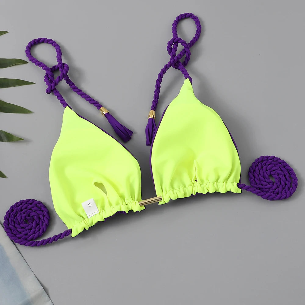 2 Piece Triangle String Bikini Swimsuit Tie Side Thong Swimwear Female Bathing Swimming Suit Summer Beachwear The Clothing Company Sydney