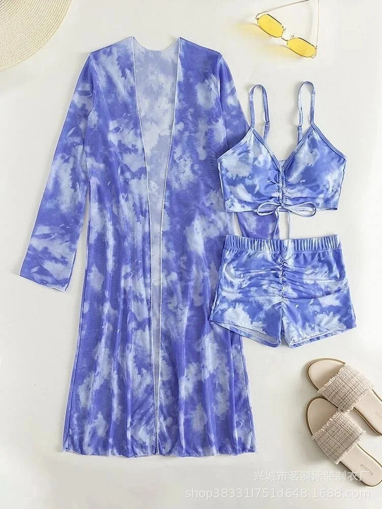 3 Piece Summer Print Swimsuits Tankini Sets Swimwear Beach Wear Bathing Suits Pool Women's Swimming Suit - The Clothing Company Sydney