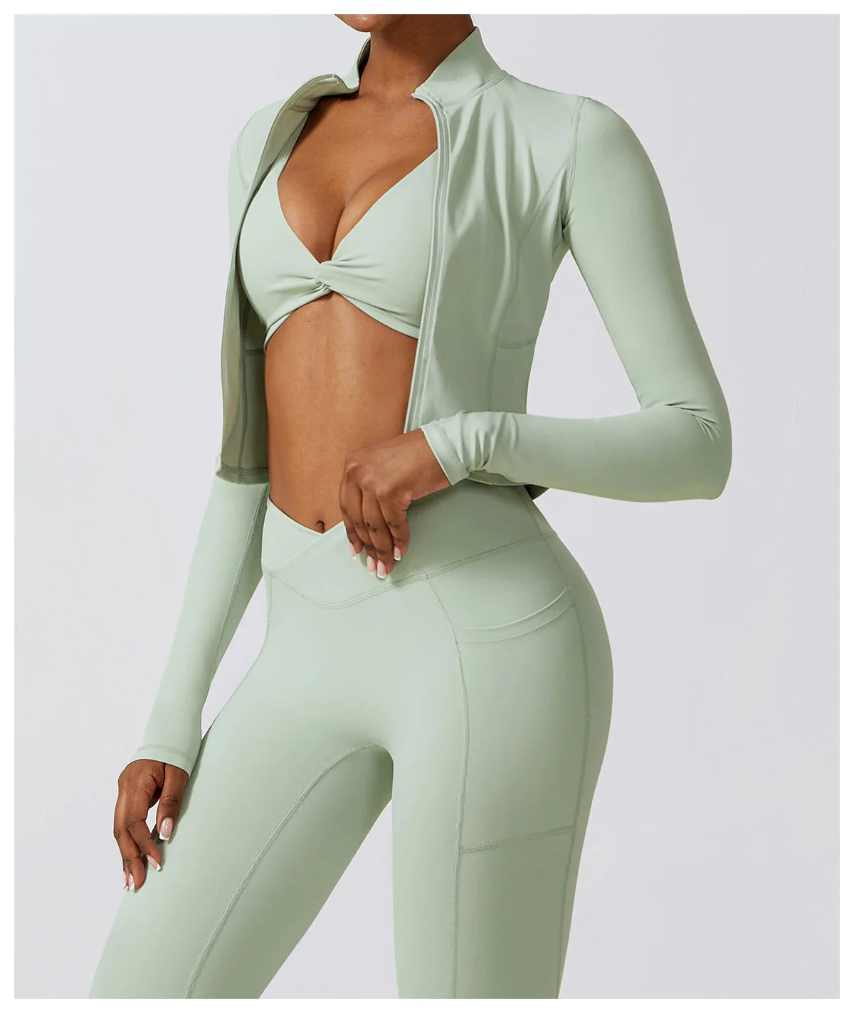 Women's High Elastic Crop Top Spandex Long Sleeve Yoga Shirts Sportswear Yoga Jacket Workout Gym Clothing Sports Clothes The Clothing Company Sydney