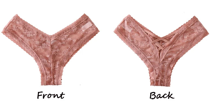 Women's Lace Underwear Low-Waist G String Hollow Out Cross Belt Thong Solid Comfortable LingeriePanties The Clothing Company Sydney