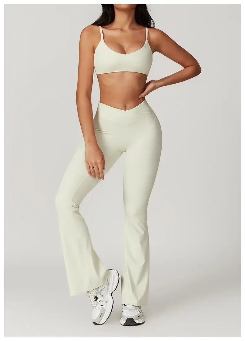 Quick-Dry Yoga 2 Piece Suit Outer Wear Running Sports Short Sleeves Women's Backless Fitness Wear Green Gym Clothing The Clothing Company Sydney