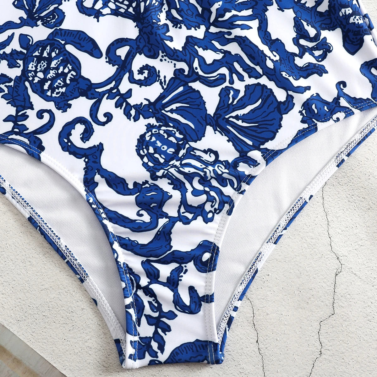 Women Print Floral One Piece Swimsuit Long Sleeve Bathing Suit Swimsuit Vintage Beachwear Surfing Swim Suit - The Clothing Company Sydney