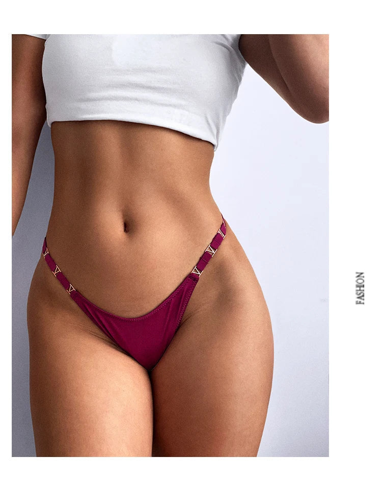 Seamless Thong Women's Underwear Briefs Panties Zebra Flower Low Rise Metal Buckle G String Bikini Undies The Clothing Company Sydney