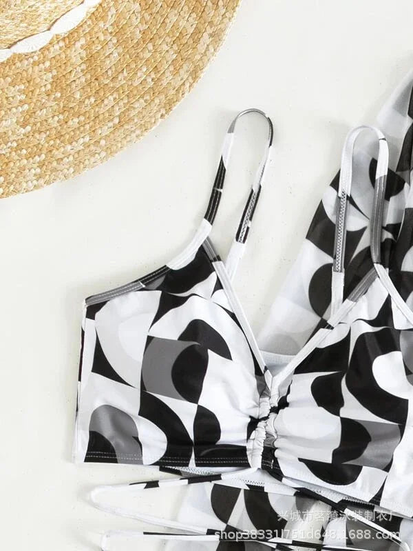 3 Piece Summer Print Swimsuits Tankini Sets Swimwear Beach Wear Bathing Suits Pool Women's Swimming Suit - The Clothing Company Sydney
