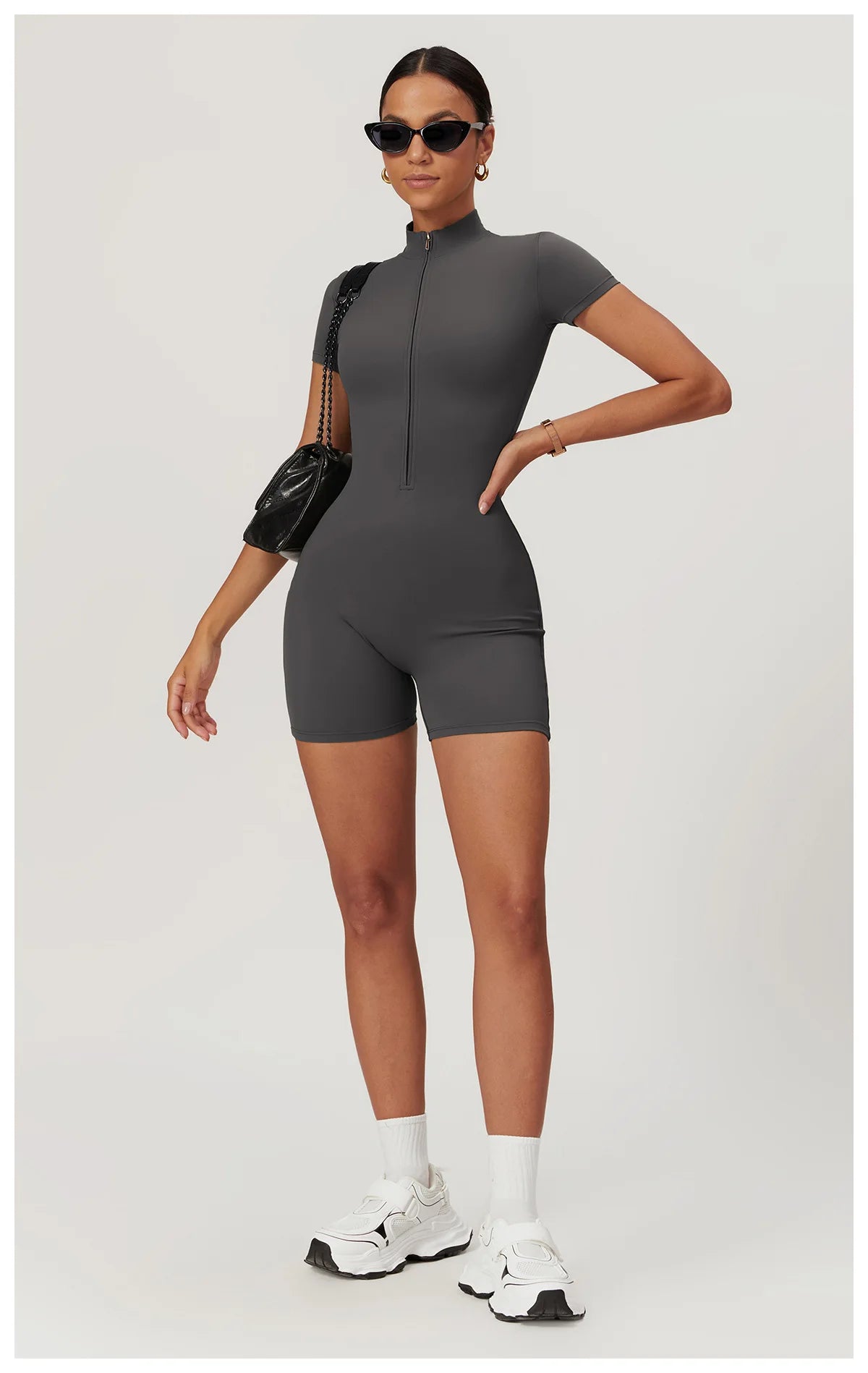 One Piece Jumpsuit Summer Short Sleeve Zipper Sports Wear Gym Fitness Bodysuits Women Dance Running Workout Clothes Yoga Suit The Clothing Company Sydney
