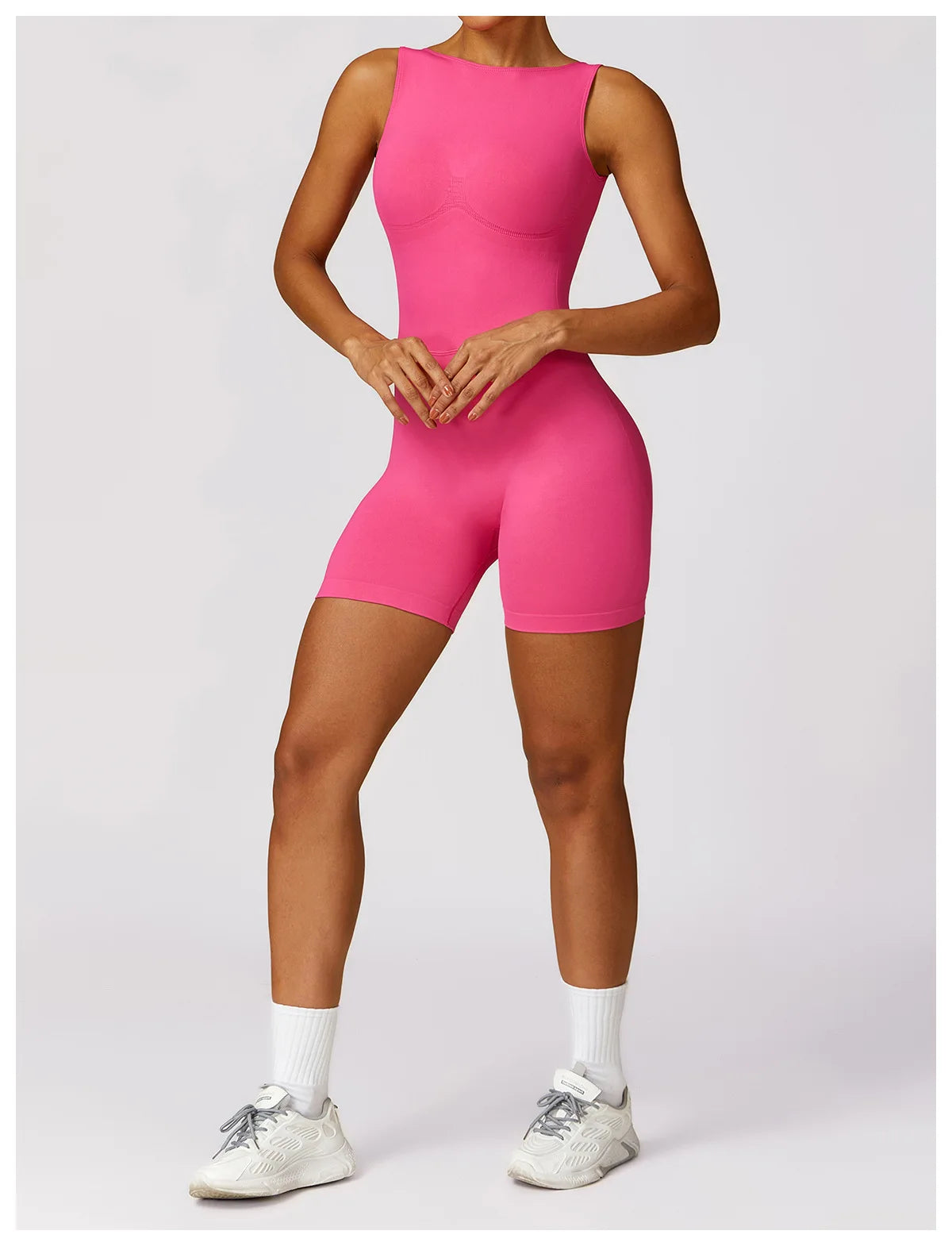 Yoga Set One-Piece Seamless Hollowed Out Women's Jumpsuits Gym Push Up Workout Fitness Bodysuit - The Clothing Company Sydney