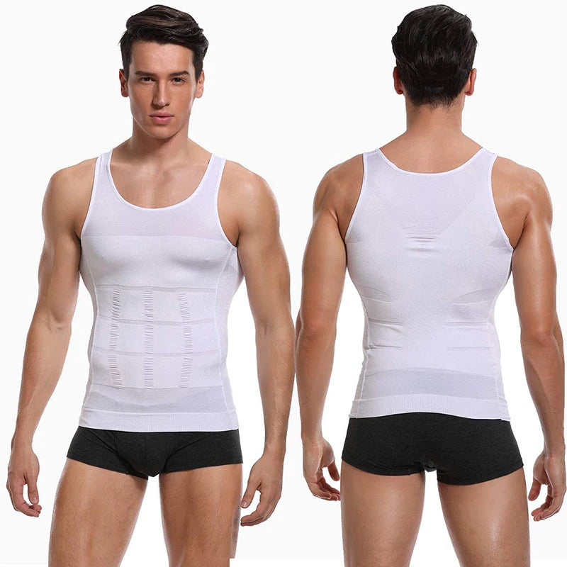 Men's Body Shaper Vest Shirt Abs Gym Workout Compression Tank Top Sleeveless Shapewear - The Clothing Company Sydney