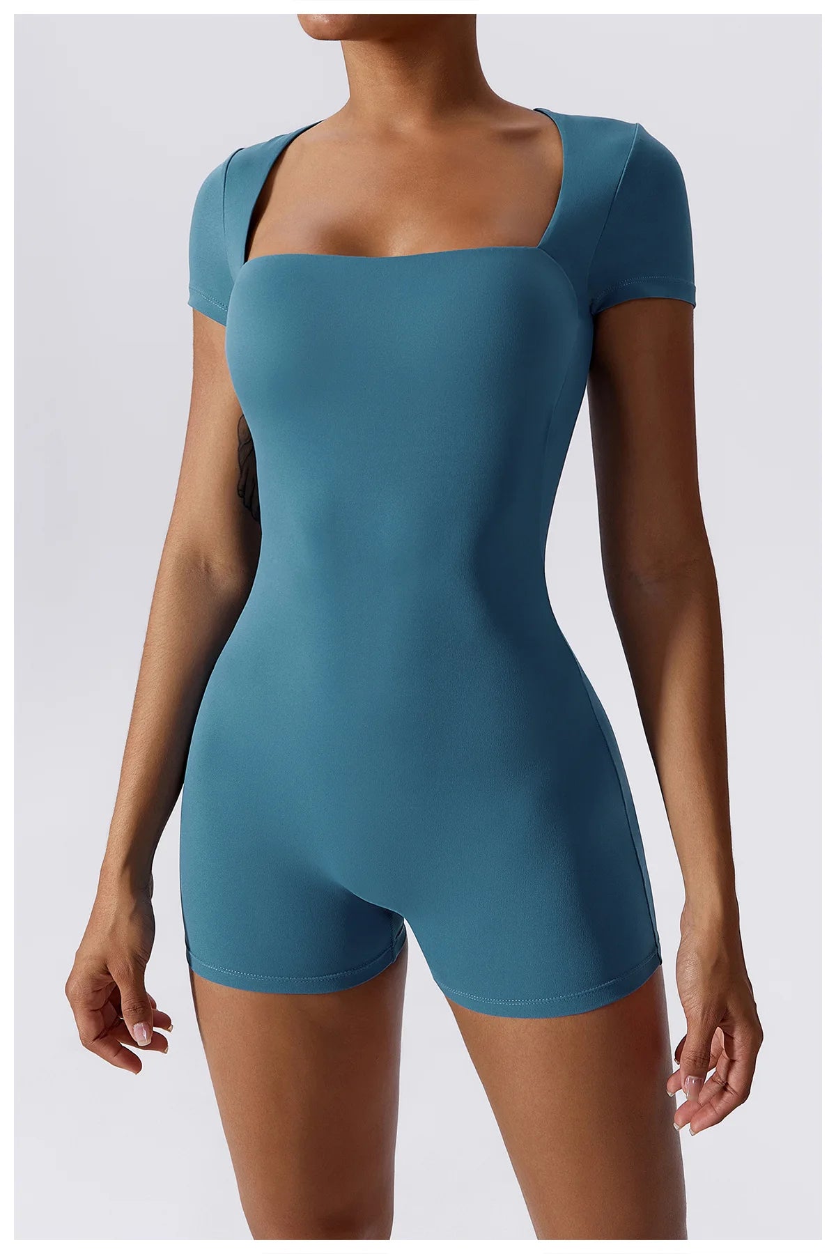 Summer Yoga Suit Women's Short One Piece Short Sleeve Gym Push Up Training Fitness Yoga Bodysuit Sportswear Outfit The Clothing Company Sydney