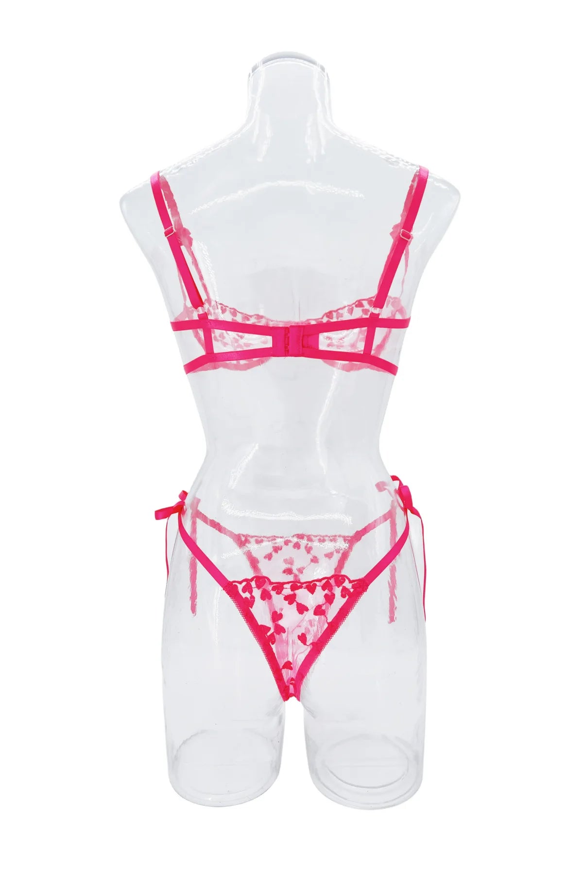 Heart Shaped Embroidery 2 Piece Lace Lineries Outfit Set - The Clothing Company Sydney
