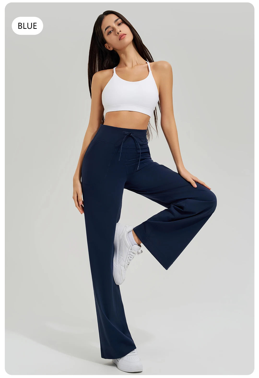 Women's High Waist Yoga Pants Gym Loose Running Yoga Pants Double Side Brushed with Pockets Pants Ties The Clothing Company Sydney