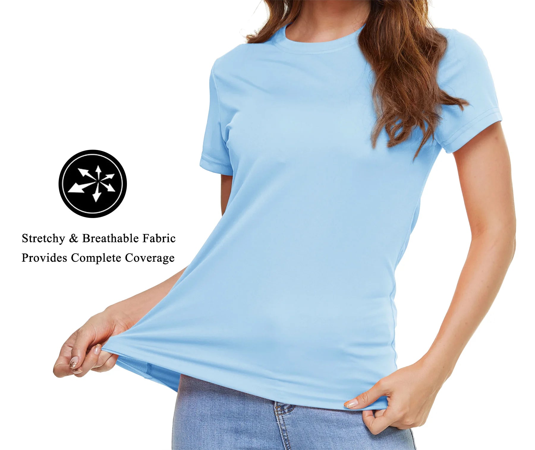 Summer Casual T-shirts UPF 50+ Quick Dry Womens Skin Sun Protection T-shirt Outdoor Running Swim Athletic T shirts Tops - The Clothing Company Sydney