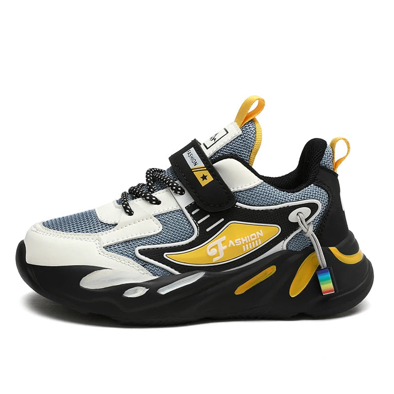 Boys’ Breathable Mesh Sneakers – Non-Slip Lightweight Kids Sports Shoes with Hook & Loop Closure (Ages 7–13) The Clothing Company Sydney
