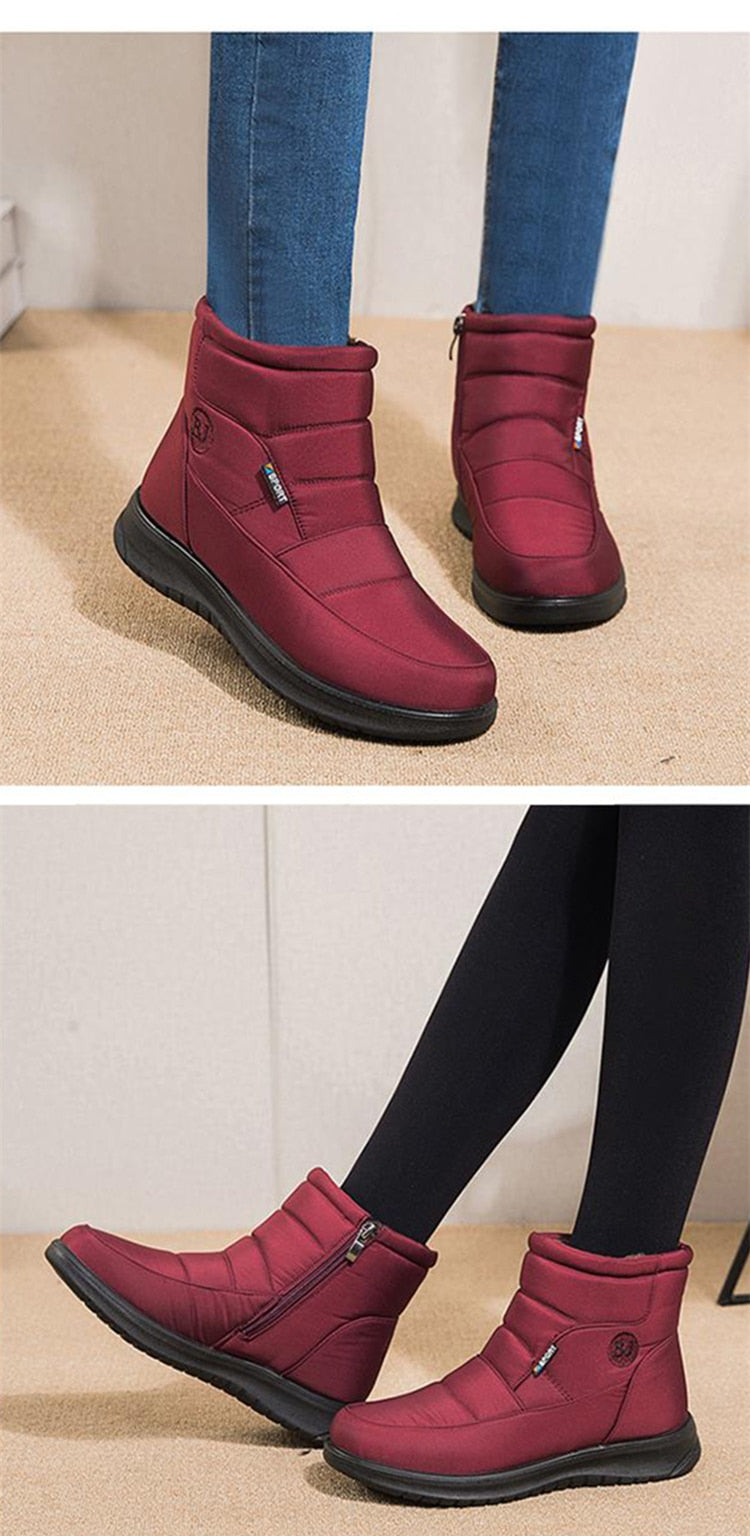 Women Boots Snow Fur Shoes zipper Platform Boots For Women's Girls Soft Ankle Boots Waterproof Plush Winter Shoes The Clothing Company Sydney