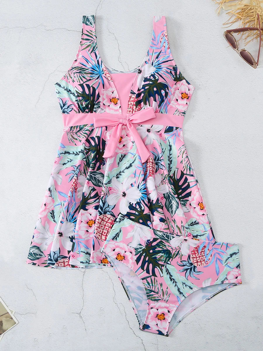 Floral Tankini Set 2 Piece Women Swimsuit High Waist Swimwear Bathers Bathing Swimming Suit Summer Beachwear - The Clothing Company Sydney