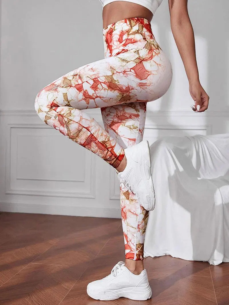 Hip Lifting Seamless Fitness Gym Leggings Tie-Dye Yoga Pants Women's Exercise Tights High Waist Workout Pants The Clothing Company Sydney