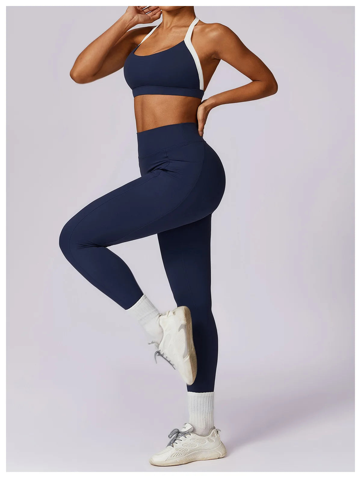 2 Piece Womens Tracksuit Yoga Set Workout Sportswear Gym Clothing Fitness Long Sleeve Crop Top High Waist Leggings Sports Suits - The Clothing Company Sydney