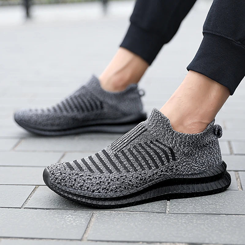 Breathable Casual Lightweight Outdoor Walking Anti-slip Men's Sneakers Slip on Flats Vulcanized Shoes - The Clothing Company Sydney