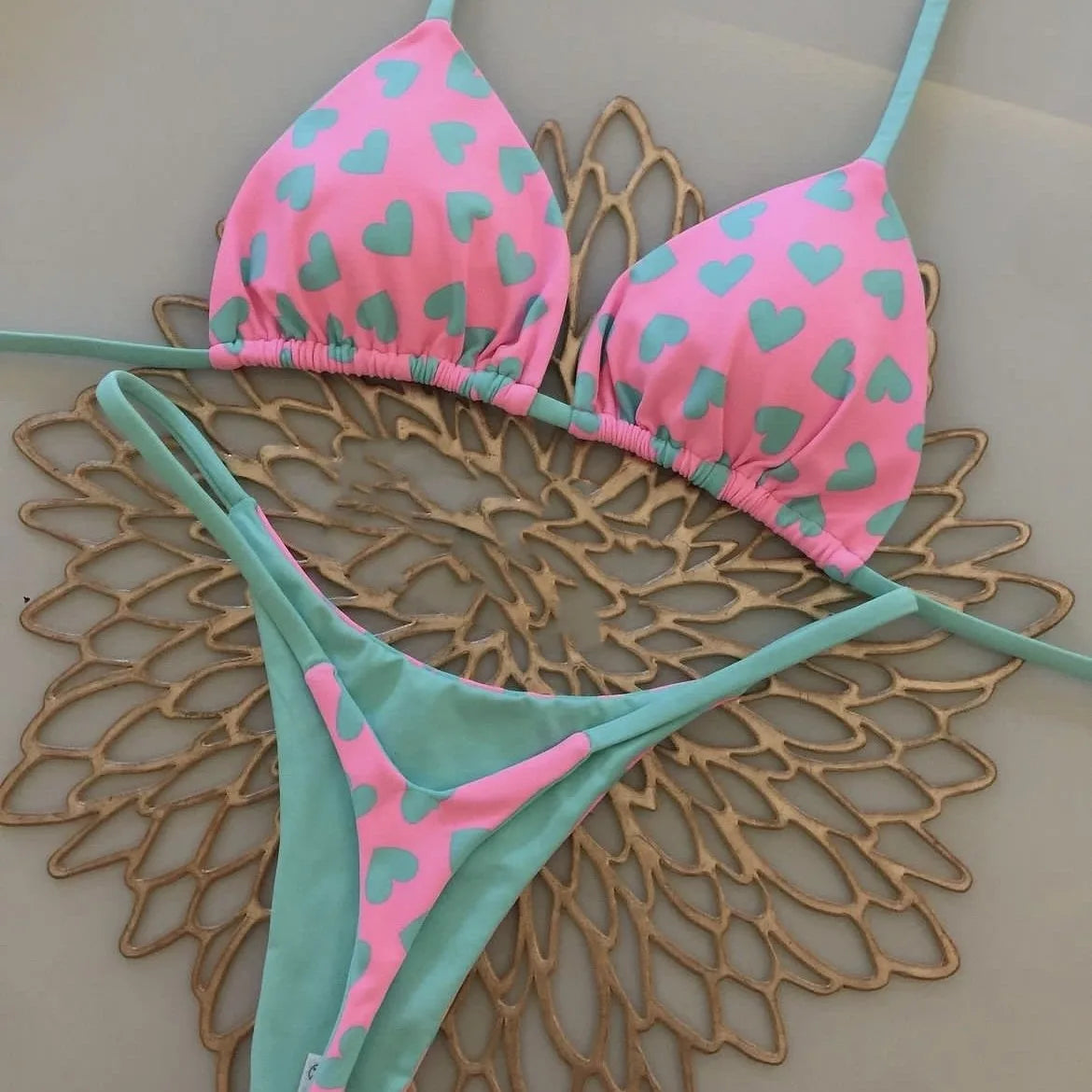 Women's Bikini Swimsuit Women's Split Lace-up Sexy Swimsuit 2-piece Set - The Clothing Company Sydney
