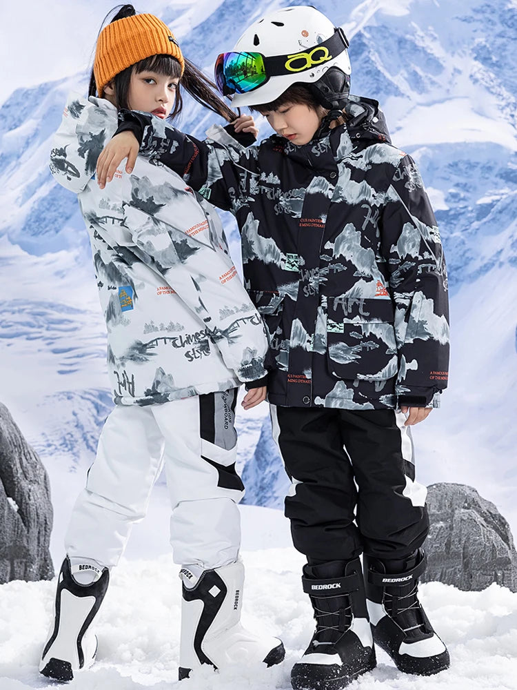 Children's Snow Suit Outfit Wear Outdoor Waterproof Windproof Warm Costume Winter Snowboarding Ski Jacket and Strap Pant Boys and Girls The Clothing Company Sydney
