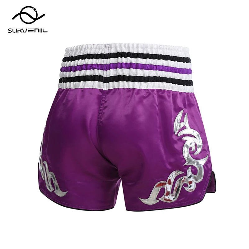 Muay Thai Shorts Embroidery Boxing Shorts Women's Men's Kids Kickboxing Fight Shorts Free Combat Grappling Martial Arts Clothing - The Clothing Company Sydney