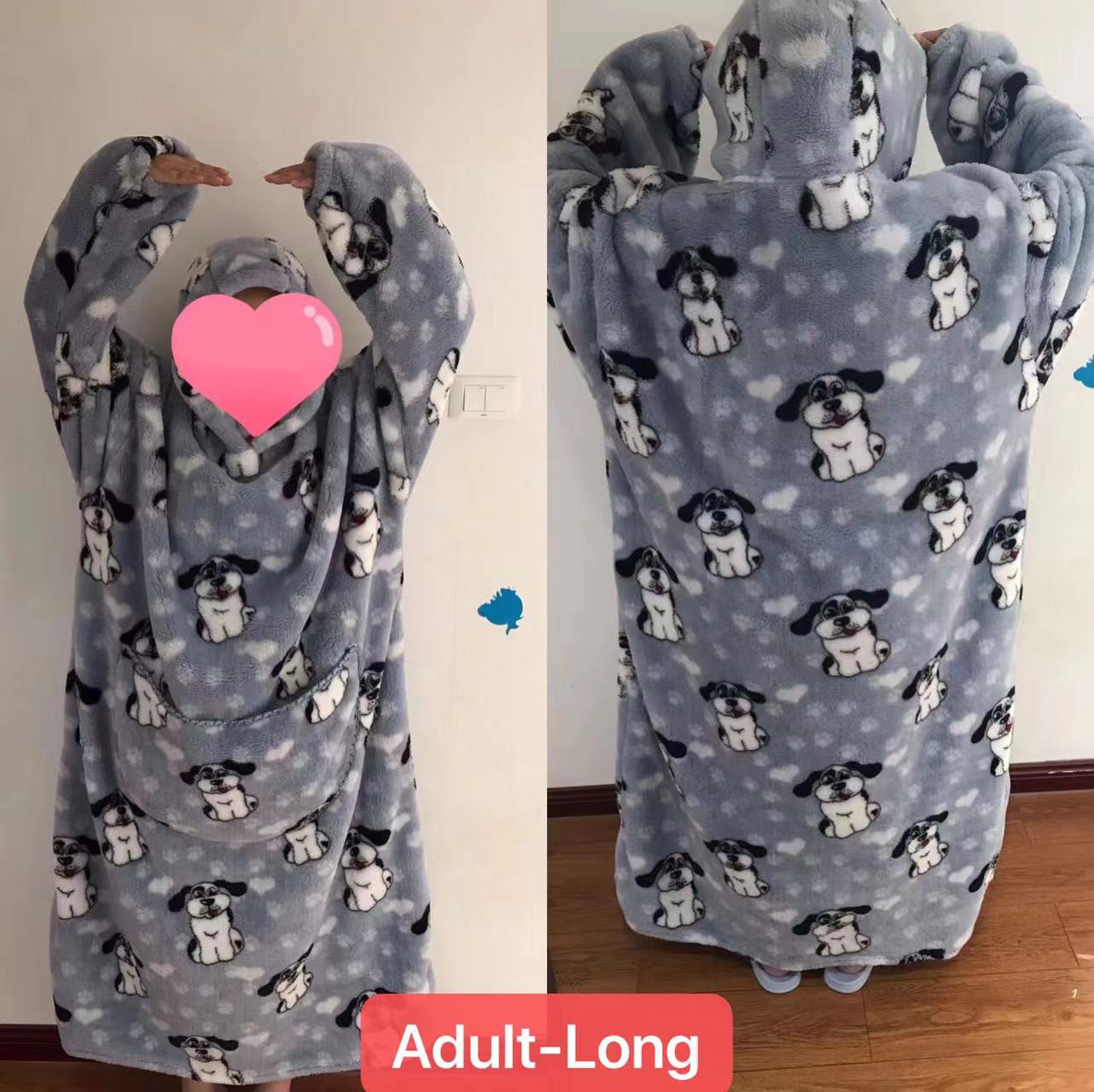 Super Long Hoodie Blanket Flannel Blanket with Sleeves Winter Hooded Sweatshirt Pullover Giant Oversized Blanket The Clothing Company Sydney