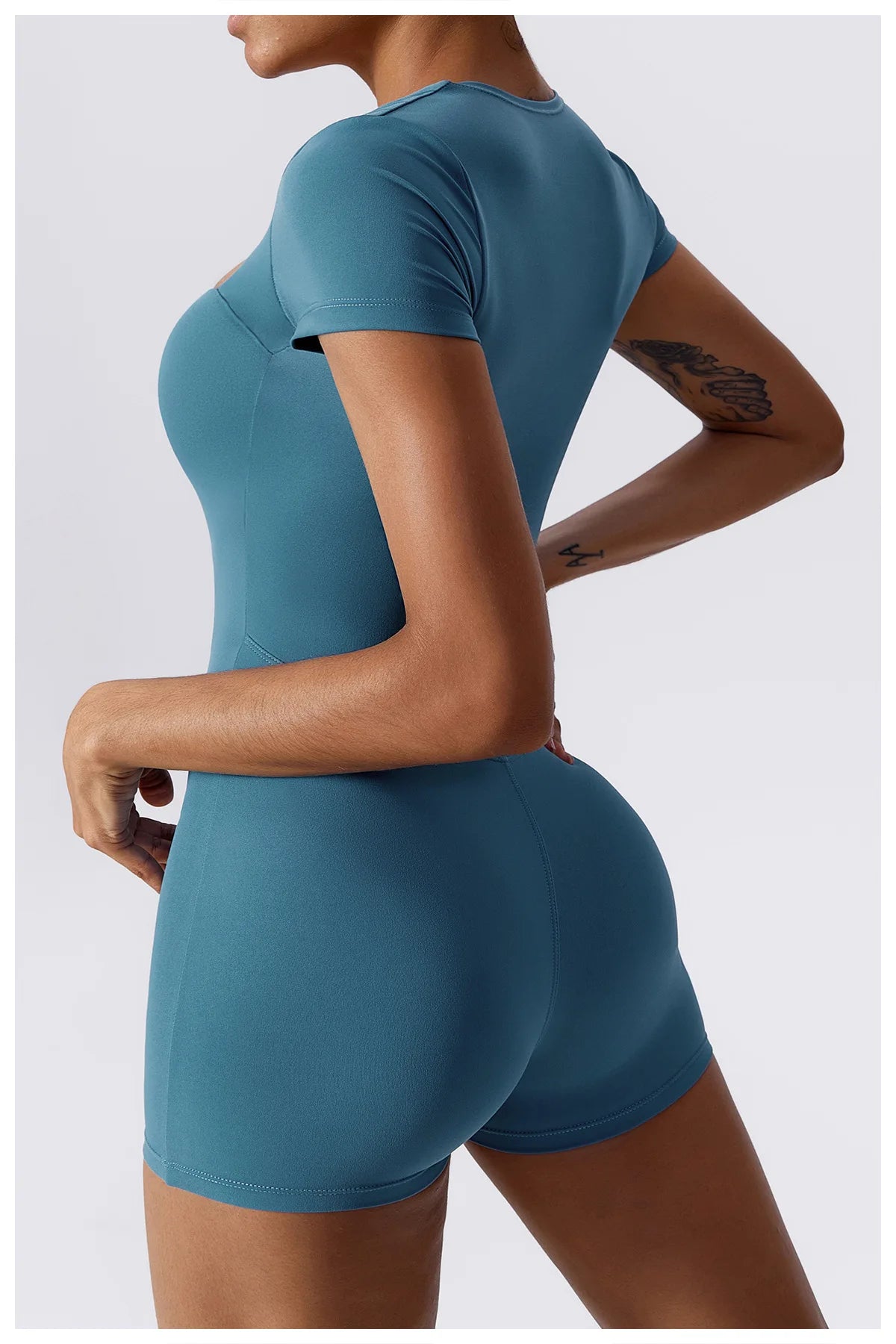 Summer Yoga Suit Women's Short One Piece Short Sleeve Gym Push Up Training Fitness Yoga Bodysuit Sportswear Outfit The Clothing Company Sydney