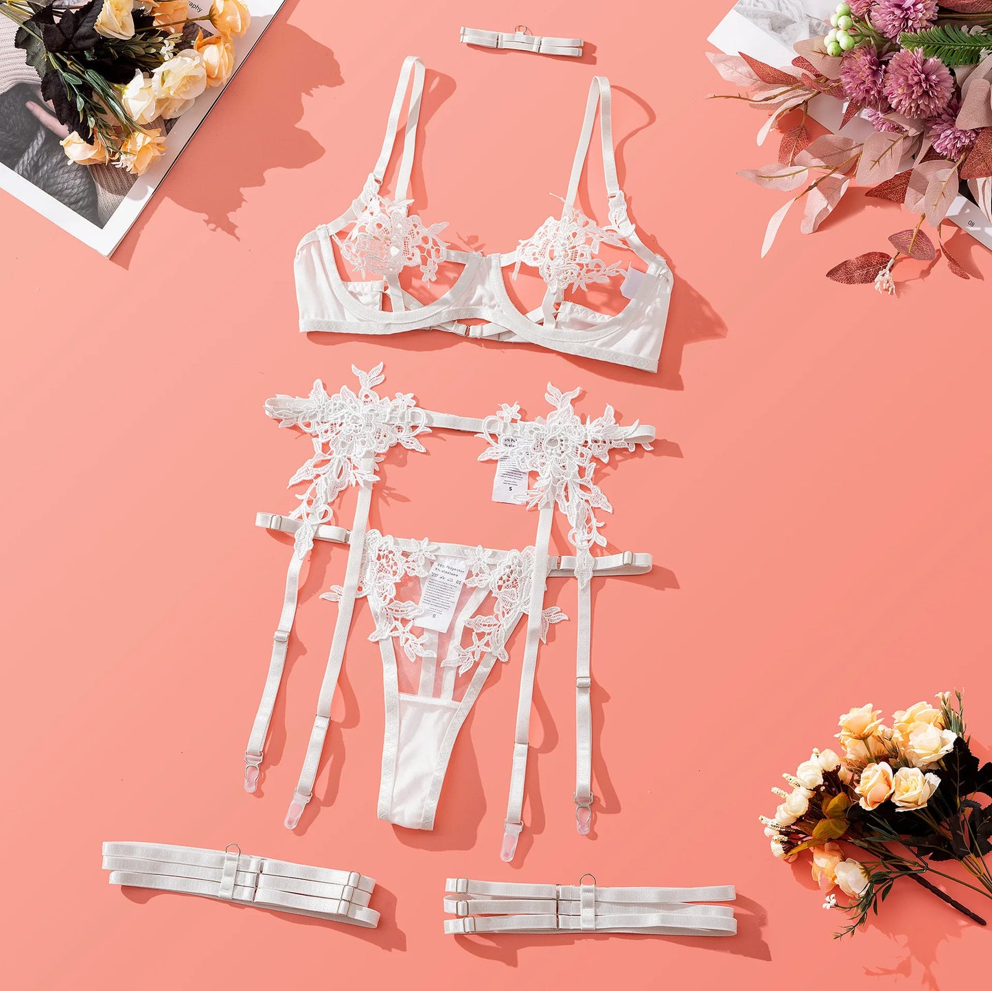 Lingerie Open Bra See Through Fancy Underwear Luxury Lace Outfits Intimate Lingerie Set - The Clothing Company Sydney