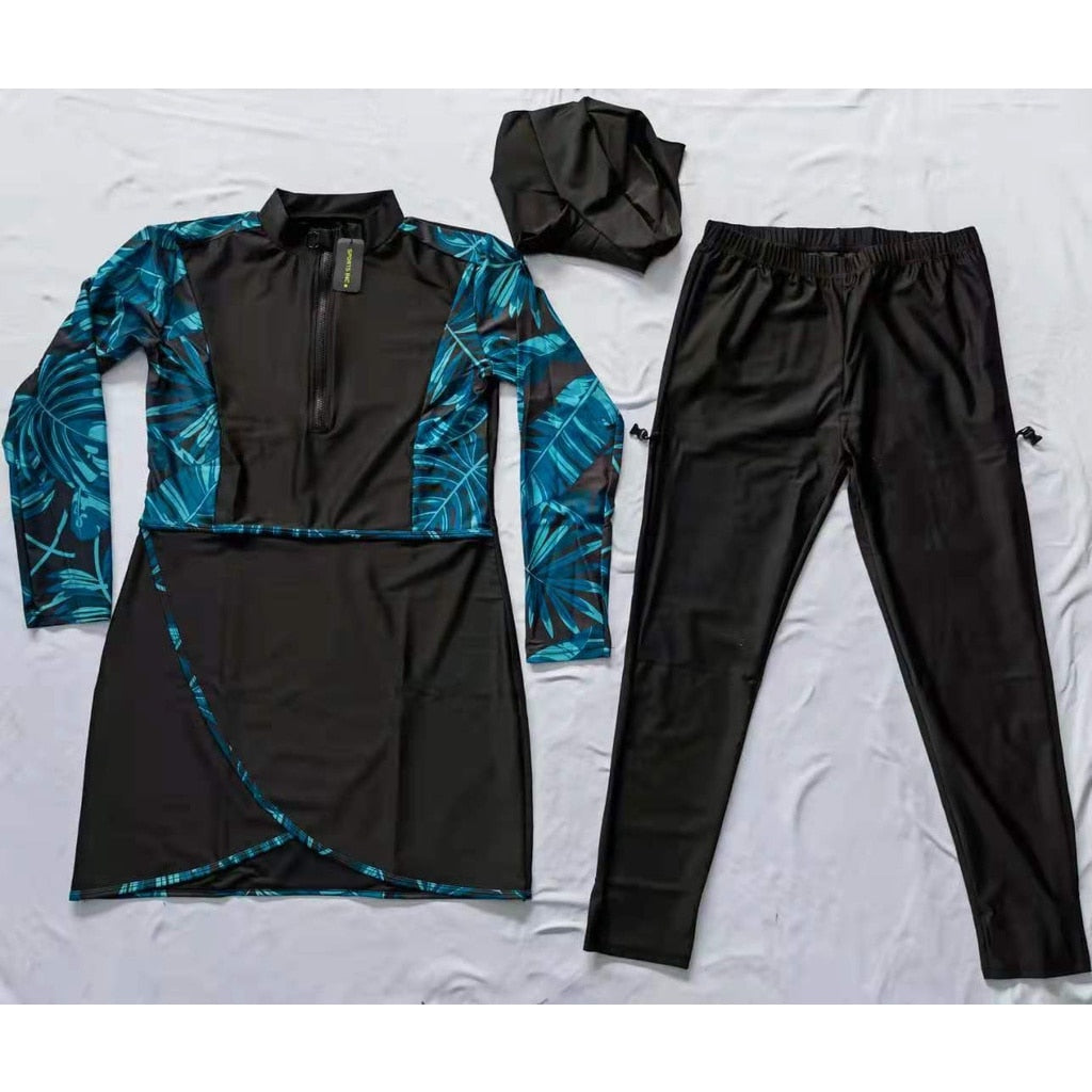 Women's Swimwear Long Sleeve Sport Swimsuit 3PCS Nylon Full Body ConservativeSwimming Suit The Clothing Company Sydney