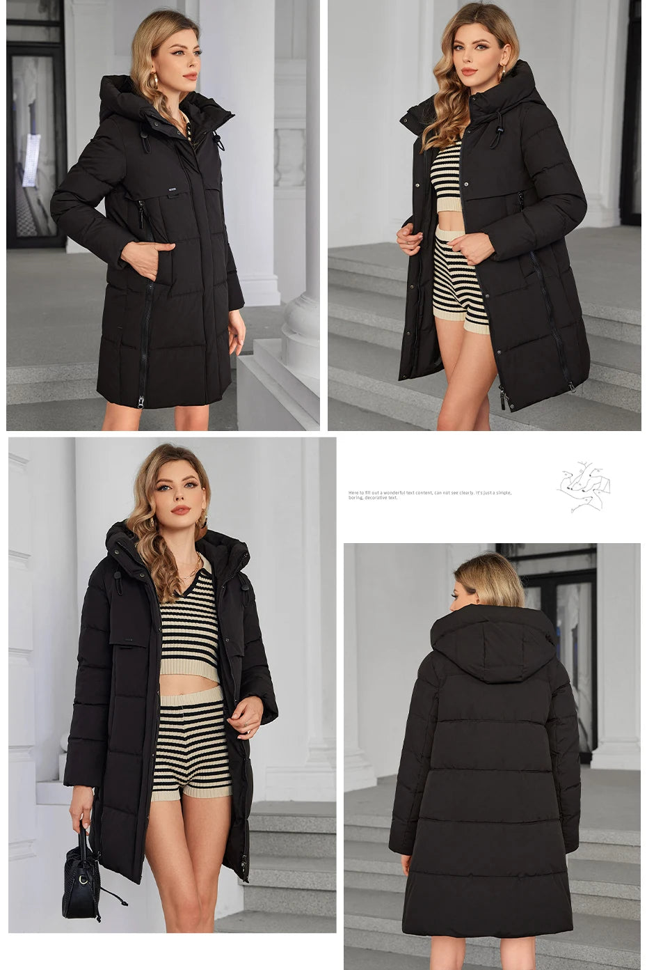 Women's Full Hooded Down Jacket The Clothing Company Sydney