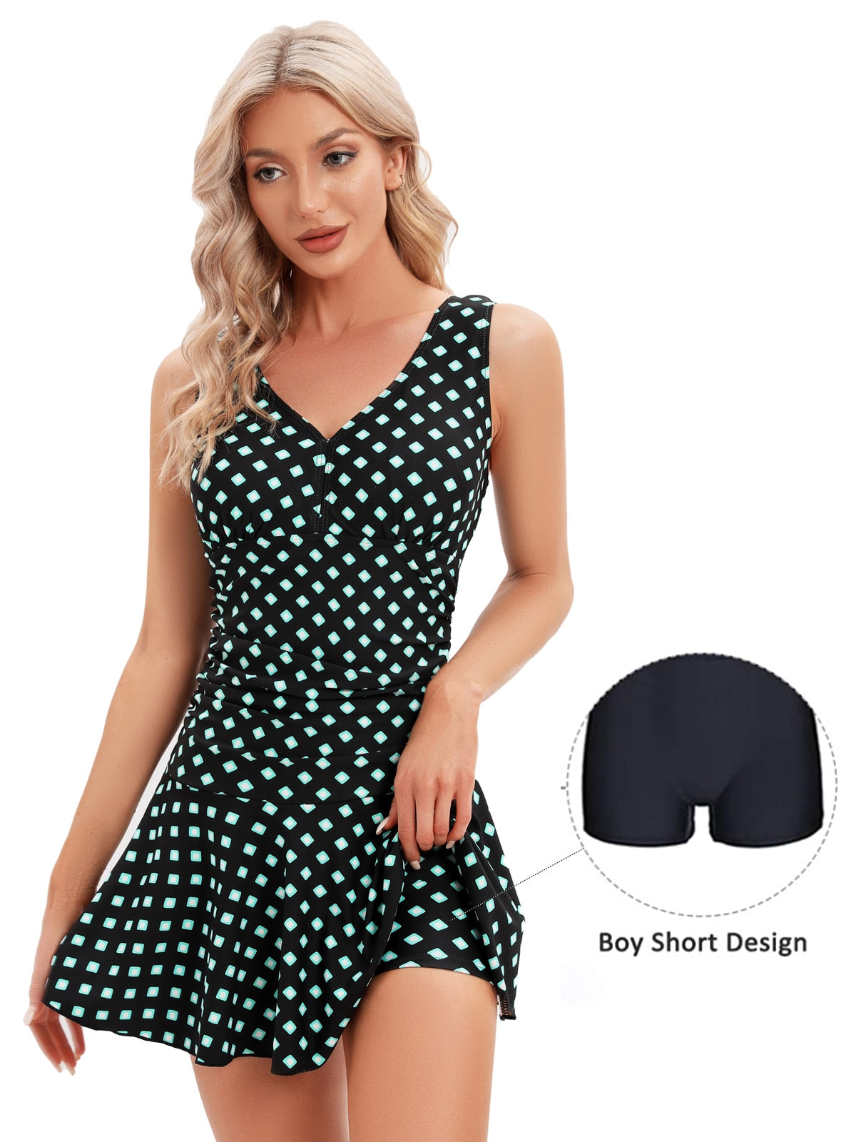 Women's Plus-Size Flower Printing Shaping Body One Piece Swim Dresses Swimsuit The Clothing Company Sydney