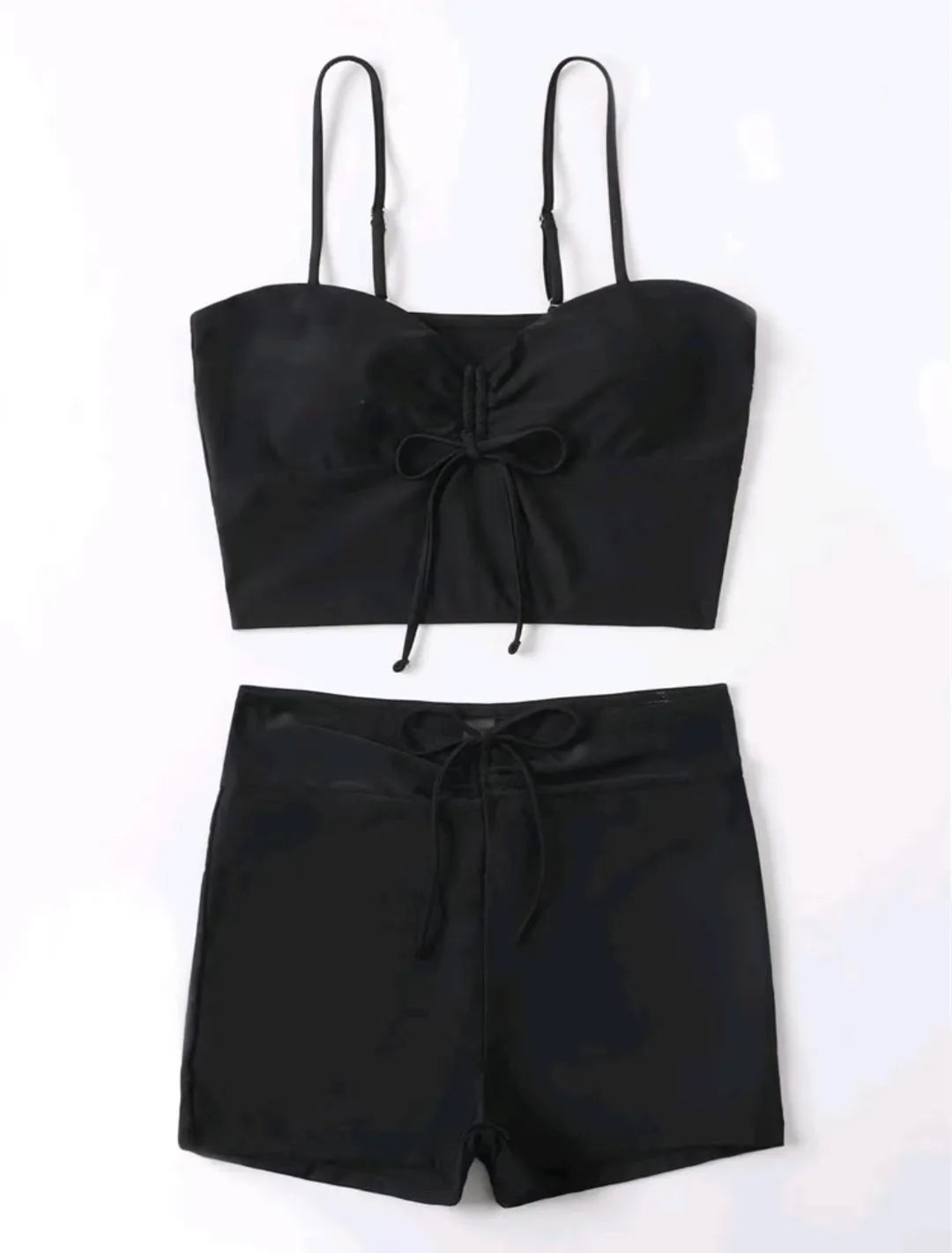 2 Piece Drawstring Front Shorts Bikinis High Waist Swimsuit Women Swimwear Bathers Bathing Swimming Swim Suit Beachwear - The Clothing Company Sydney