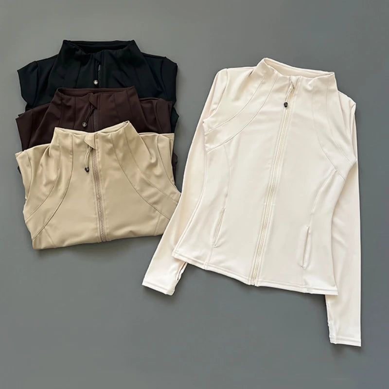 Women Slim-Fit Zipper Yoga Wear Long Sleeve Jacket The Clothing Company Sydney