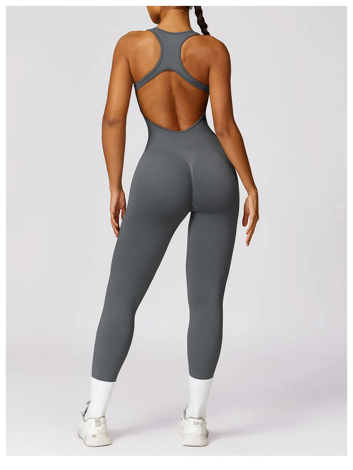 Seamless Gym Sport Jumpsuit Women Sportswear Hollow Backless Scrunch Fitness Overalls Push Up One Pieces Outfit Yoga Wear The Clothing Company Sydney