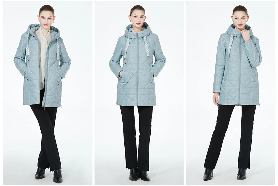 Women's Padded Coat Autumn Mid-Length Loose Parka Light Cotton Quilted Jacket - The Clothing Company Sydney