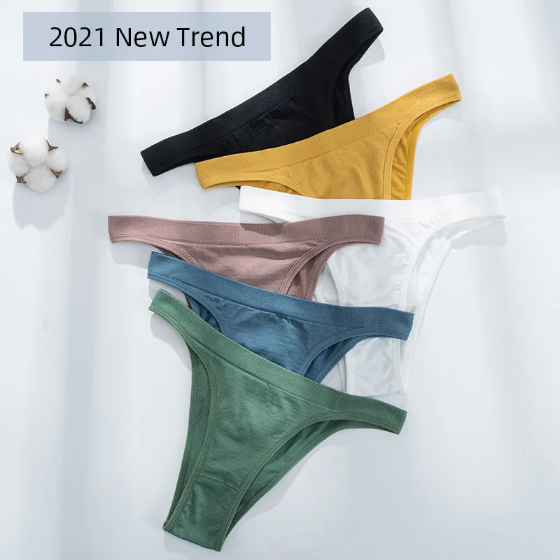 2 Pack Seamless Women Pantys Thongs High Waist Soft Underwear Solid Colors Breathable G-String The Clothing Company Sydney