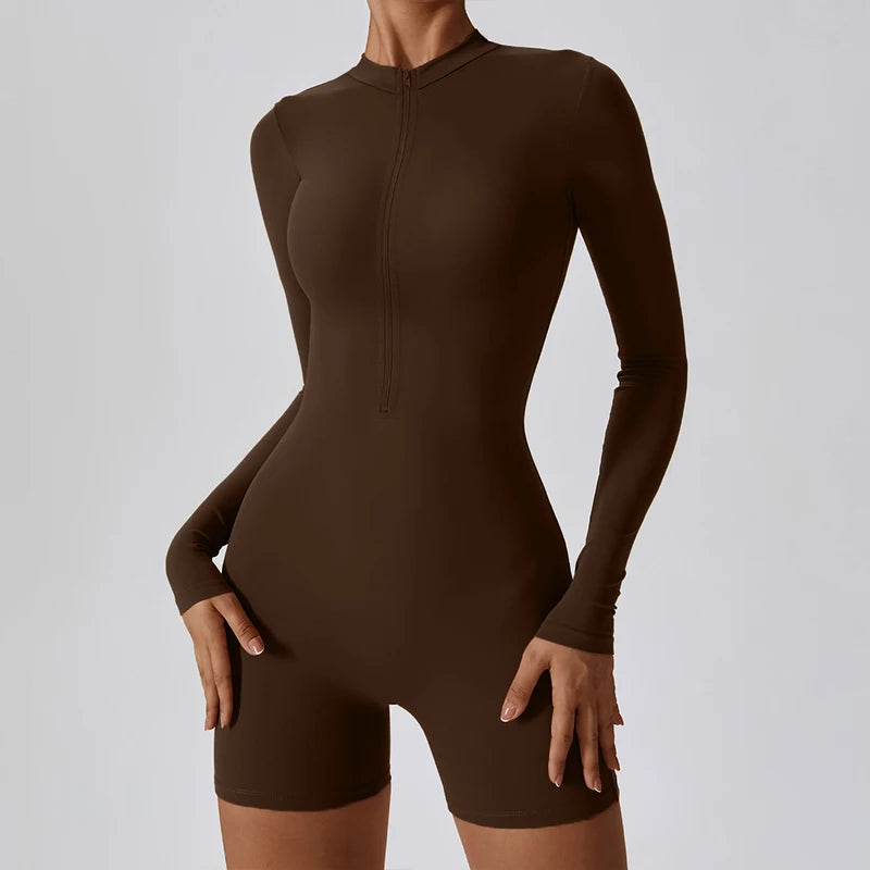 Summer Zipper Workout Jumpsuit Sports Overalls Women Gym Clothing Running Fitness Suits Gym Tracksuit Short Sportswear Yoga Set The Clothing Company Sydney