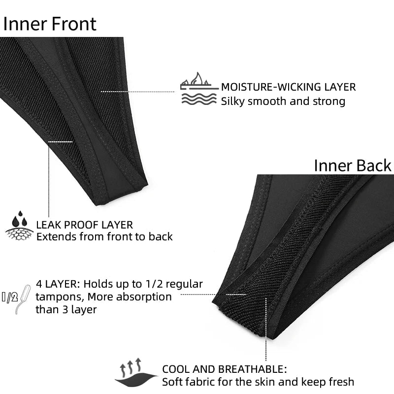 Women's Period Panties 4-Layer LeakProof Menstrual Thong Underwear Briefs The Clothing Company Sydney