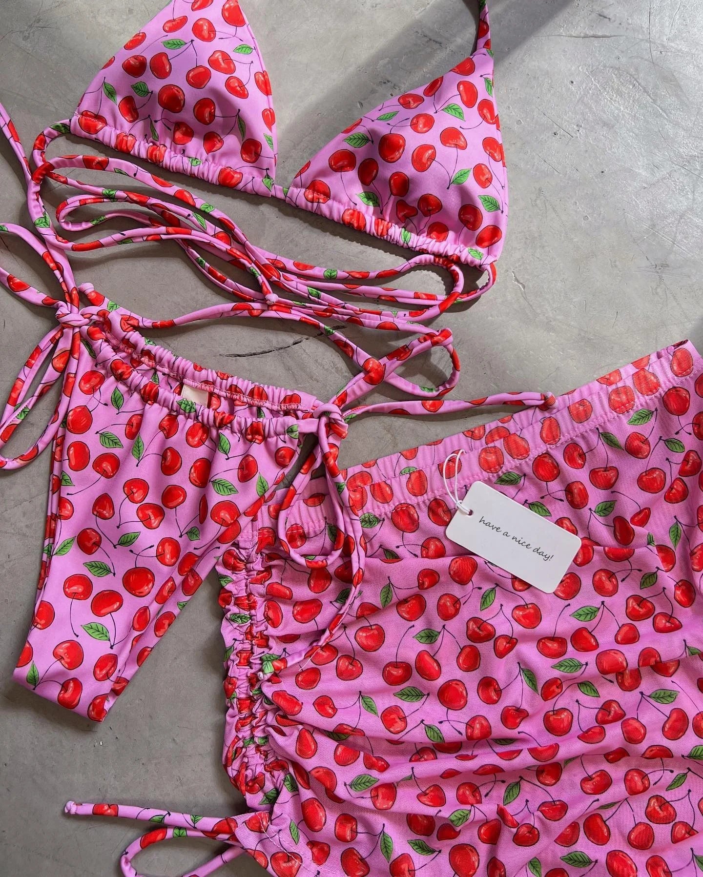 3 Piece Bikini Set Mini Skirt Swimwear Bikinis Bandeau Push Up Beachwear Bodysuit Thong Swimsuit The Clothing Company Sydney