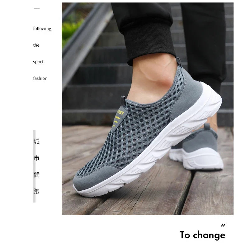Lightweight Casual Breathable Slip on Male Casual Sneakers Anti-slip Men's Flats Outdoor Walking Shoes - The Clothing Company Sydney