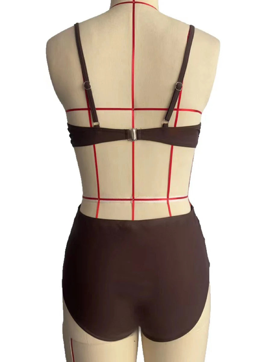 Cross Frill Bikinis Women Swimwear Print High Waist Swimsuit Beachwear Bathers Bathing Swimming Swim Suit The Clothing Company Sydney