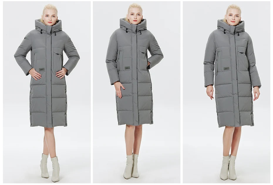 Women's Outwear Parka Super Long Warm And Windproof Zipper Cotton Coat Winter Jackets - The Clothing Company Sydney