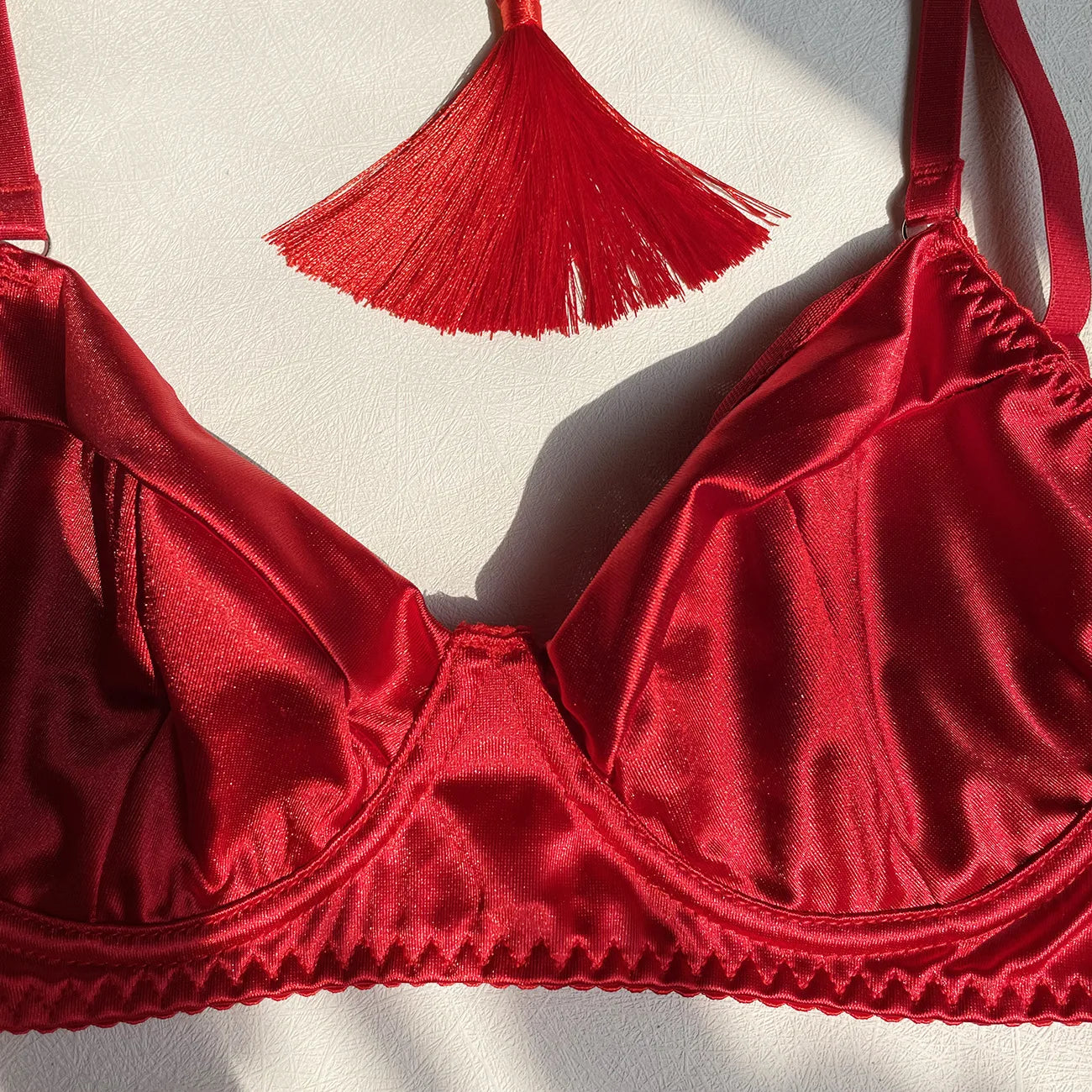 5 Piece Satin Lingerie Underwear Lace Seamless Intimate Skirt Bra And Briefs Outfit Set - The Clothing Company Sydney