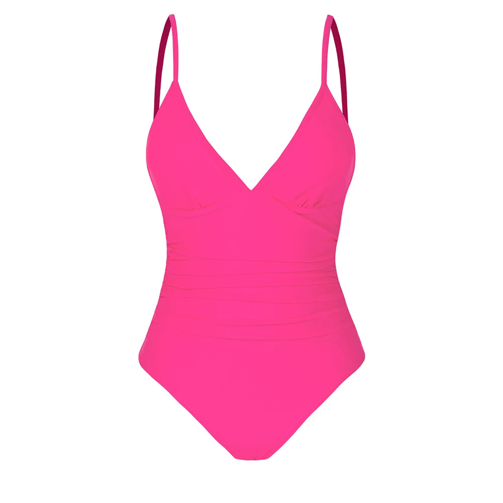 Deep V Neck One-piece Swimsuit Women Removable Bra PMonokini Summer Beach Swimwear The Clothing Company Sydney