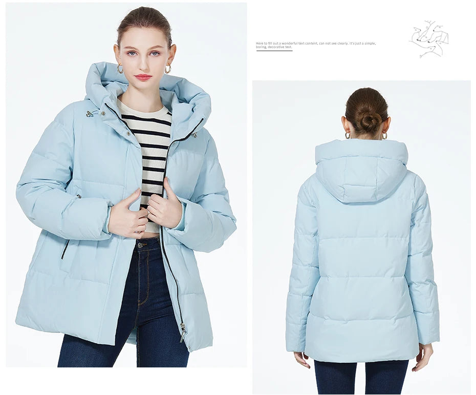 Women's Winter Jacket Warm Thicken Short Outwear Windproof Coat Long Sleeve Zipper Parka with Hood The Clothing Company Sydney