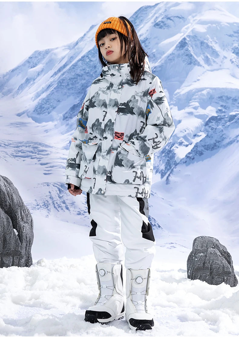 Children's Snow Suit Outfit Wear Outdoor Waterproof Windproof Warm Costume Winter Snowboarding Ski Jacket and Strap Pant Boys and Girls The Clothing Company Sydney