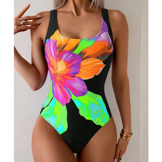 Summer Print One Piece Swimsuits Closed Women Swimwear Push Up Swimming Wear Body Bathing Suits Beachwear - The Clothing Company Sydney