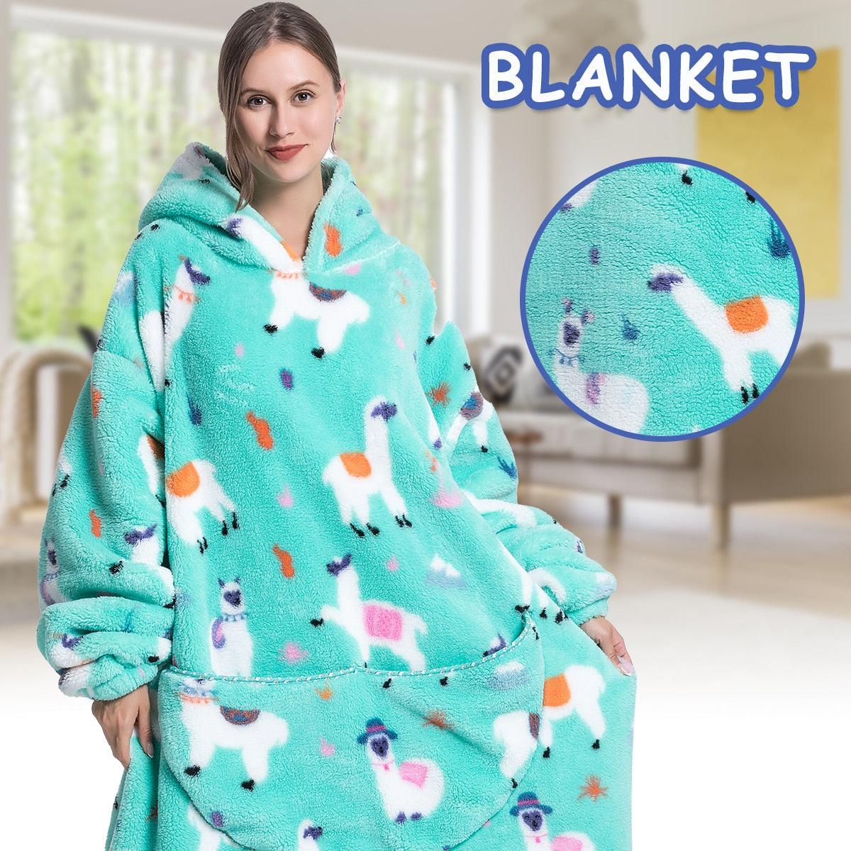 Super Long Hoodie Blanket Flannel Blanket with Sleeves Winter Hooded Sweatshirt Pullover Giant Oversized Blanket The Clothing Company Sydney
