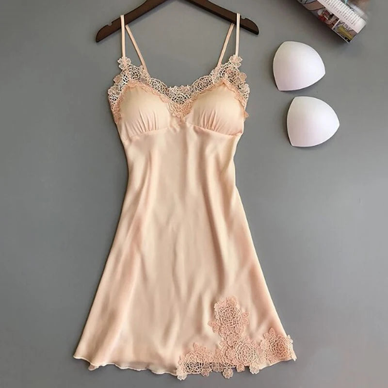 Women's Nightdress Ladies Spring And Summer Ice Silk Thin Halter Satin Night Dresses The Clothing Company Sydney